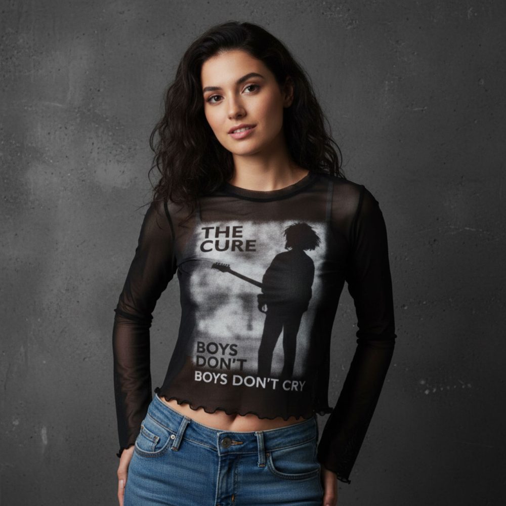 The Cure - Don't Cry Crop top - Black